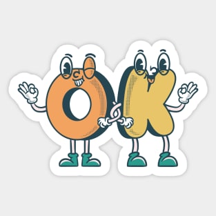 Oke rubber hose character style Sticker